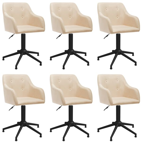 vidaXL Eetkamerstoelen 6 st stof crèmekleurig