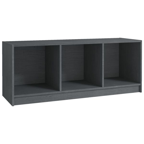 vidaXL Tv-meubel 104x33x41 cm massief grenenhout grijs