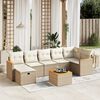 vidaXL 8-delige Loungeset met kussens poly rattan beige