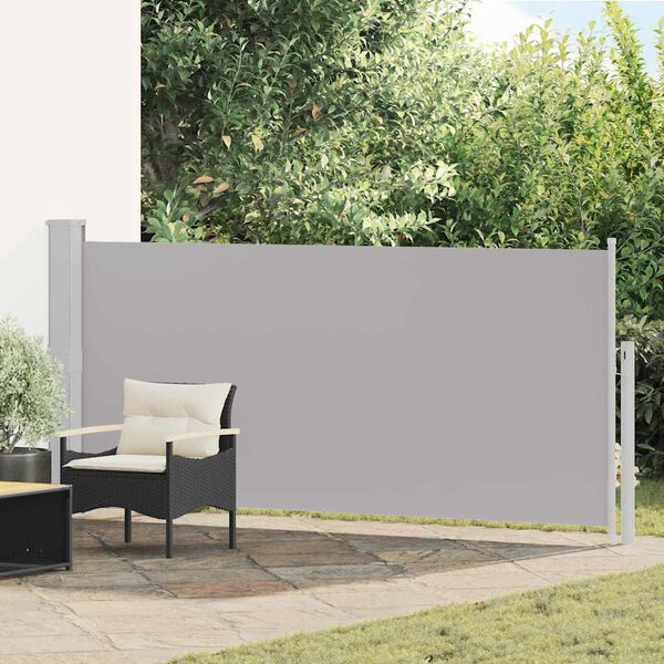 vidaXL Windscherm uittrekbaar 140x300 cm grijs