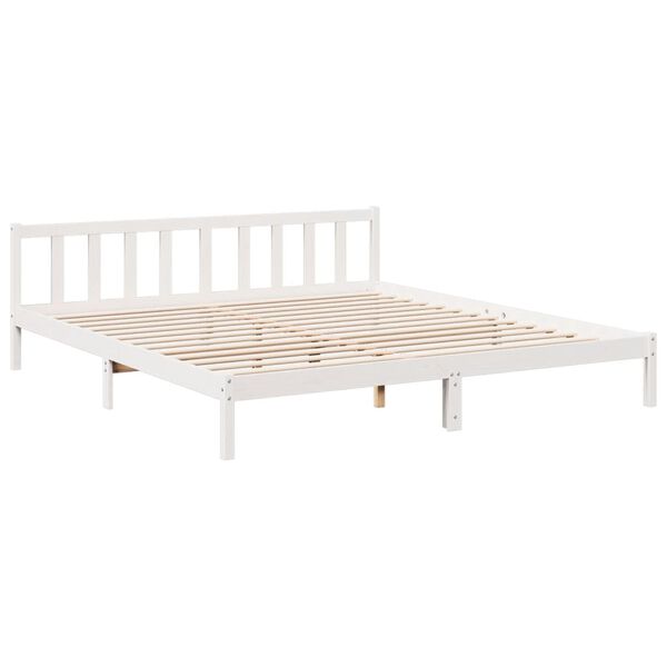vidaXL Bedframe extra lang zonder matras grenenhout wit 180x220 cm