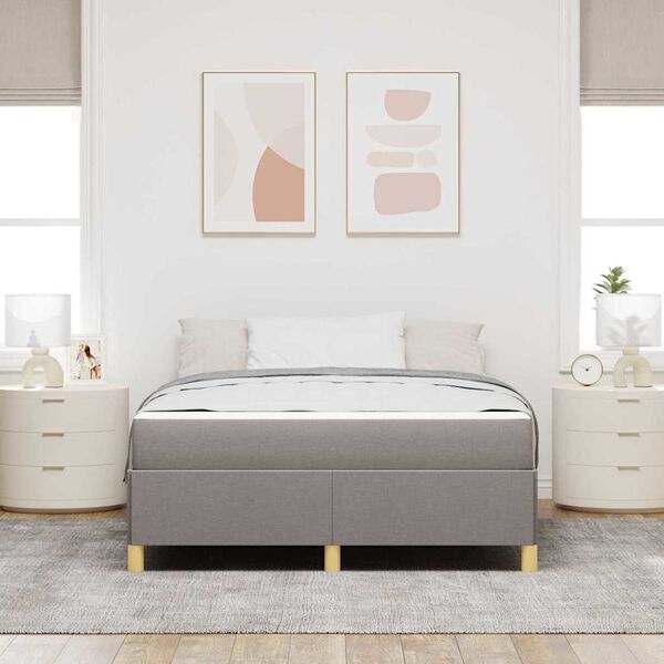 vidaXL Bedframe met matras Taupe 140 x 200 cm Stof