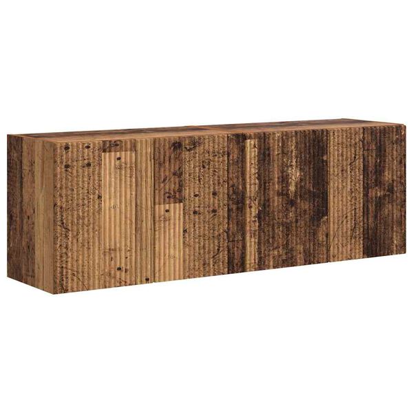 vidaXL TV-wandkast 2 pcs Oud Hout 59,5 x 31 x 40 cm Bewerkt hout