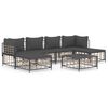 vidaXL 7-delige Loungeset met kussens poly rattan antracietkleurig