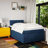 vidaXL Boxspring met matras stof blauw 120x190 cm