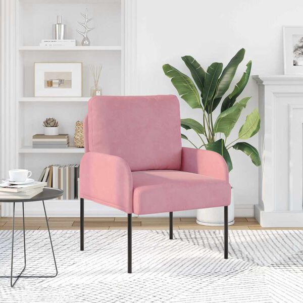 vidaXL Banken met kussen 55cm Roze Multiplex