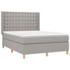 vidaXL Boxspring met matras stof lichtgrijs 140x190 cm