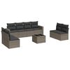vidaXL 9-delige Loungeset met kussens poly rattan grijs