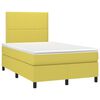 vidaXL Boxspring met matras en LED stof groen 120x200 cm