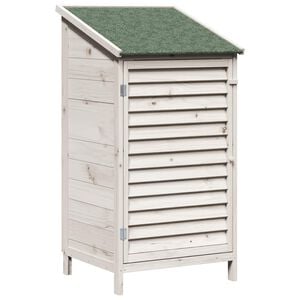 vidaXL Tuinschuur Wit 59 x 56 x 113,5 cm Massief Vurenhout
