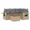 vidaXL 5-delige Loungeset met kussens poly rattan gemengd beige