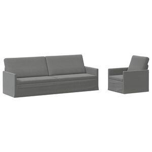vidaXL Bankstel 2 pcs Donkergrijs fluweel