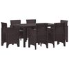 vidaXL Tuin Eetset 7 st Bruin Polt riet