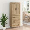 vidaXL Hoge kast met lade 2 pcs Artisan Eiken Bewerkt hout