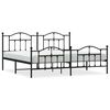vidaXL Bedframe met hoofd- en voeteneinde metaal zwart 193x203 cm