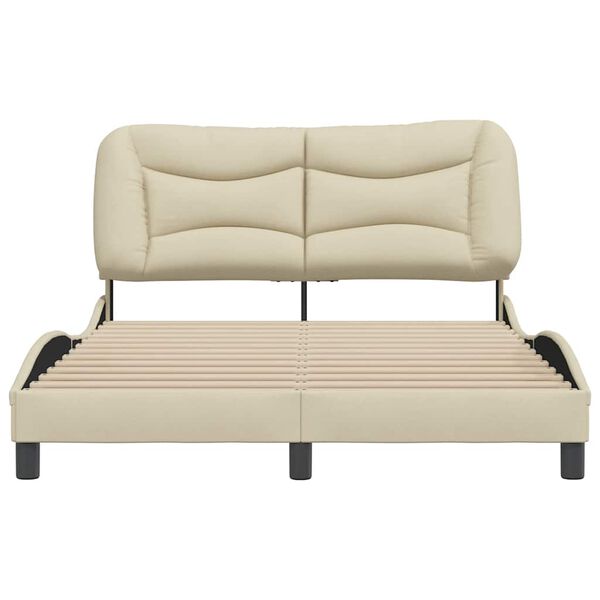 vidaXL Bedframe zonder matras "Hvar" stof cr&egrave;mekleurig 140x200 cm