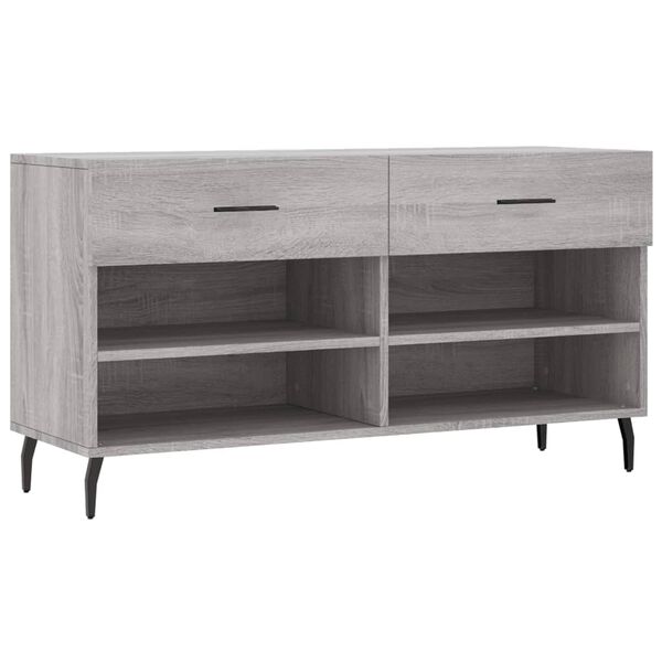 vidaXL Schoenenbank 102x35x55 cm bewerkt hout grijs sonoma eikenkleur