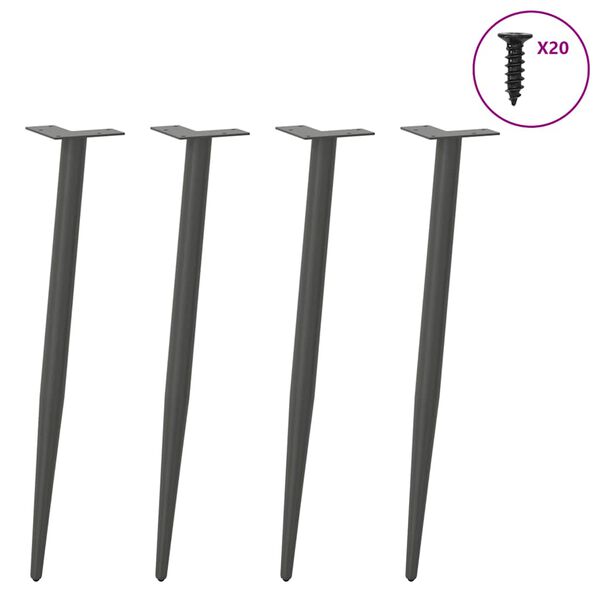 vidaXL Console tafelpoten conische vorm 4 st 72-73 cm staal antraciet