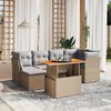 vidaXL 7-delige Loungeset met kussens poly rattan beige