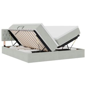 vidaXL LED Opslagbed met Matras Lichtgrijs 180 x 200 cm Fluweel