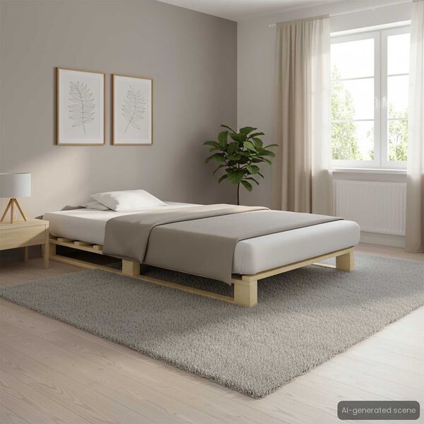vidaXL Bedframe pallet massief grenenhout 90x200 cm