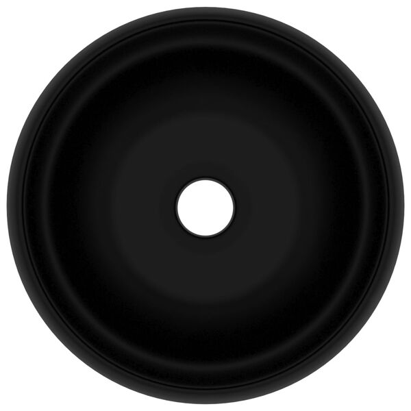 vidaXL Wastafel rond 40x15 cm keramiek matzwart