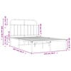 vidaXL Bedframe met hoofdbord metaal zwart 120x200 cm