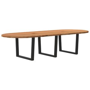 vidaXL Eettafel 320x120x74 cm ovaal massief eikenhout lichtbruin