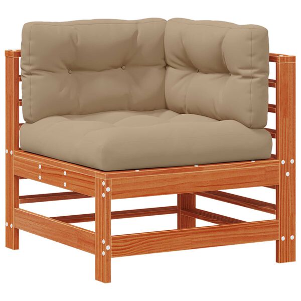 vidaXL Tuin loungeset 7 pcs Wasbruin Massief grenenhout