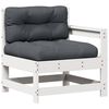 vidaXL 7-delige Loungeset met kussens massief grenenhout wit
