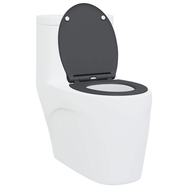 vidaXL Toiletzitting Antraciet 47 x 37,5 x 3,8 cm Duroplast