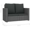 vidaXL 2-delige Loungeset met kussens poly rattan grijs