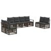 vidaXL Tuinbankenset 8 st 8-zits Grijs poly rattan