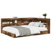 vidaXL Boekenkast Bed Gerookt eiken 140 x 200 cm Bewerkt hout