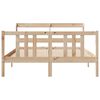 vidaXL Bedframe met hoofdbord massief grenenhout 135x190 cm