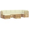 vidaXL Buiten bankenset 8 st Wit en cr&egrave;mekleurig Polyester