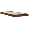 vidaXL Bedframe bewerkt hout en metaal gerookt eikenkleurig 100x200 cm