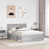 vidaXL Bedframe Grijs Sonoma 135 x 190 cm Massief grenenhout