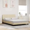vidaXL Bedframe zonder matras "Hanko" stof cr&egrave;mekleurig 140x190 cm