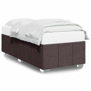 vidaXL Bedframe zonder matras 90x200 cm stof donkerbruin