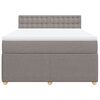 vidaXL Boxspring met matras stof taupe 140x190 cm