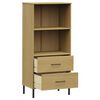 vidaXL Boekenkast met 2 lades OSLO 60x35x128,5 cm massief hout bruin