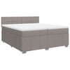 vidaXL Boxspring met matras stof taupe 200x200 cm
