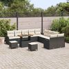 vidaXL Tuin Sofa Set met kussen met opslag 13 pcs Zwart en Cr&egrave;me