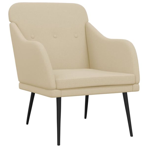 vidaXL Fauteuil 63x76x80 cm stof cr&egrave;mekleurig
