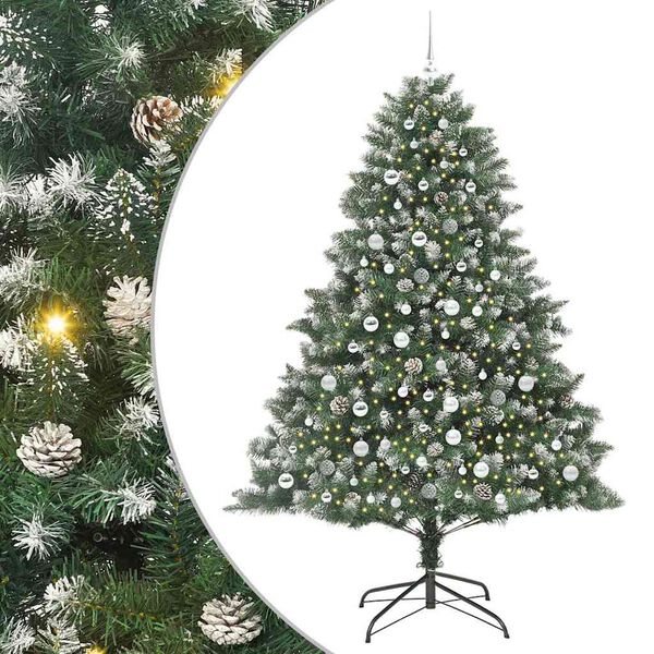 vidaXL Kunstkerstboom met 300 LED Groen 210 cm PVC en Plastic en Staal