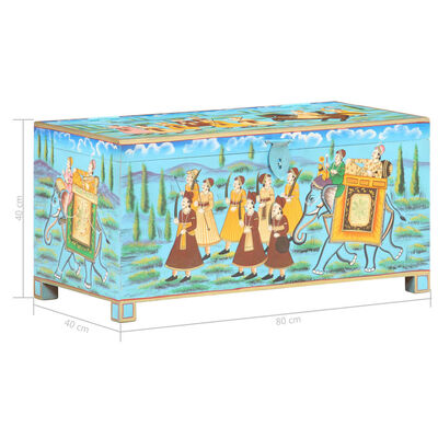 vidaXL Opbergbox handgeschilderd 80x40x40 cm massief mangohout