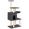 vidaXL Kattenmeubel met sisal krabpalen 131 cm donkergrijs