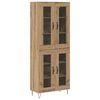 vidaXL Hoge kast Artisan Eiken 69,5 x 34 x 90 cm Bewerkt hout