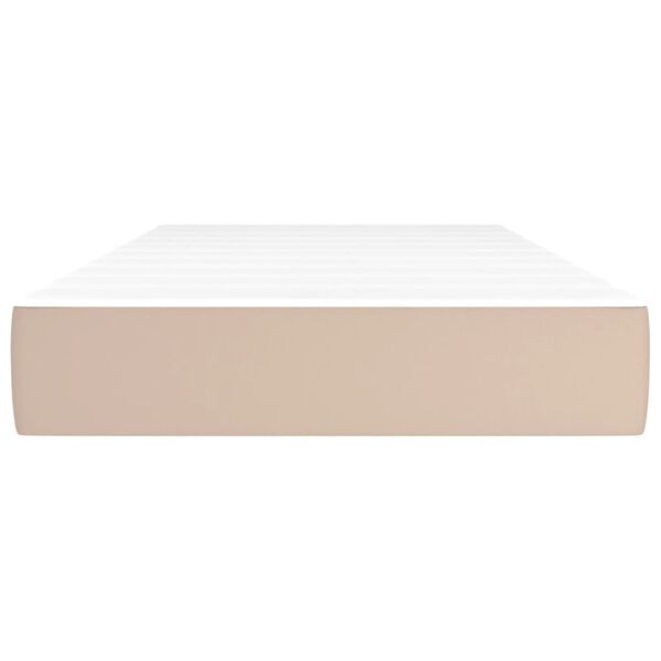 vidaXL Pocketveringmatras medium 100x200x20 cm kunstleer cappuccinokleurig